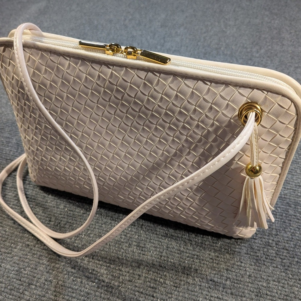 Worthington Woven Crossbody Bag Women Medium Cream
